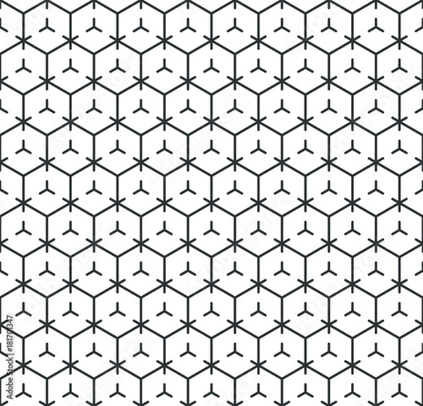 Fototapeta Heaxgonal seamless pattern background. Abstract vector illustration.