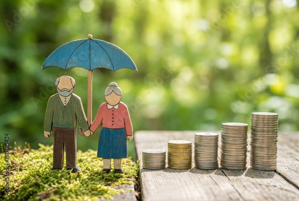 Fototapeta Retirement savings and future security