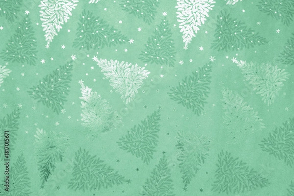 Fototapeta Green christmas tree pattern background