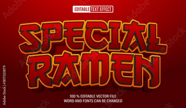 Obraz Editable 3d text style effect - Special Ramen text effect Template