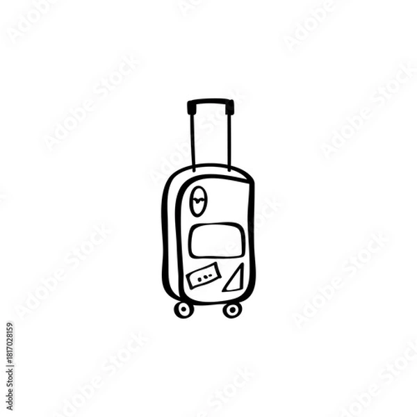 Fototapeta Suitcase hand drawn vector illustration