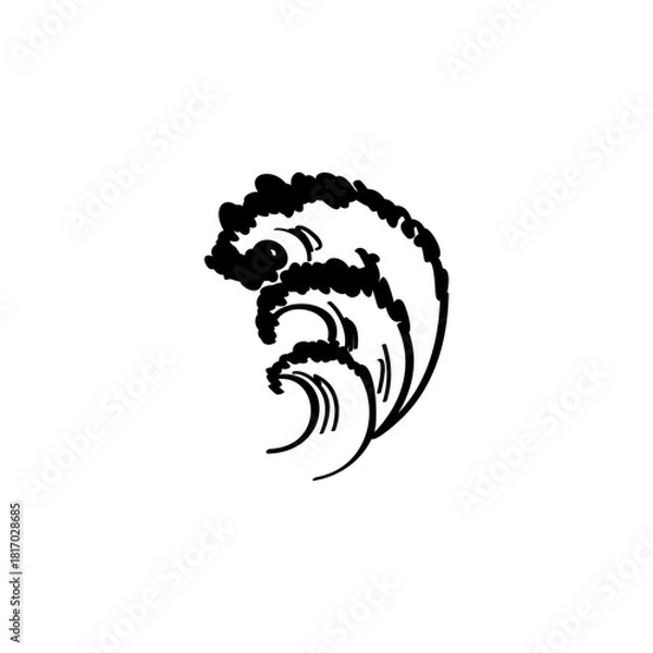 Fototapeta Wave hand drawn vector illustration