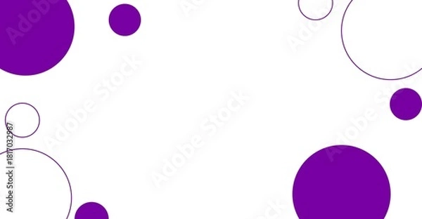 Fototapeta Minimal White Background with Purple Circular Pattern