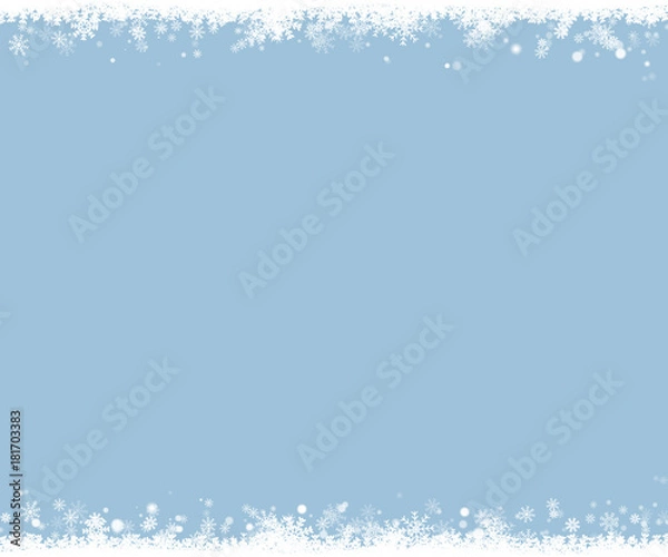 Obraz Christmas snow border. Snowflake vector background.