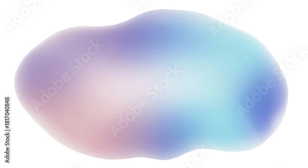 Obraz Transparent background abstract gradient blob with soft pastel colors isolated on transparent background