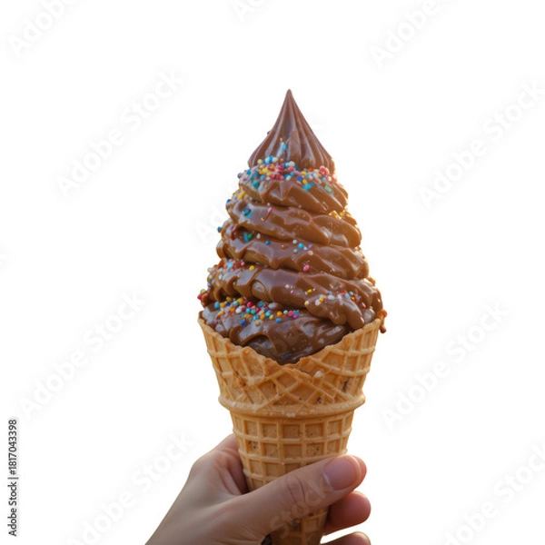 Fototapeta Chocolate & Vanilla Soft-Serve Cone
