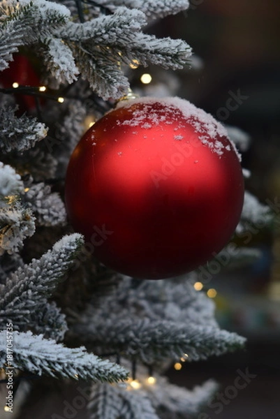 Obraz red christmas ball