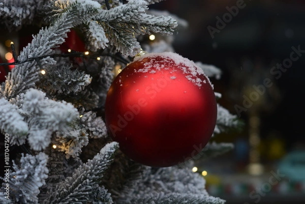 Obraz red christmas ball