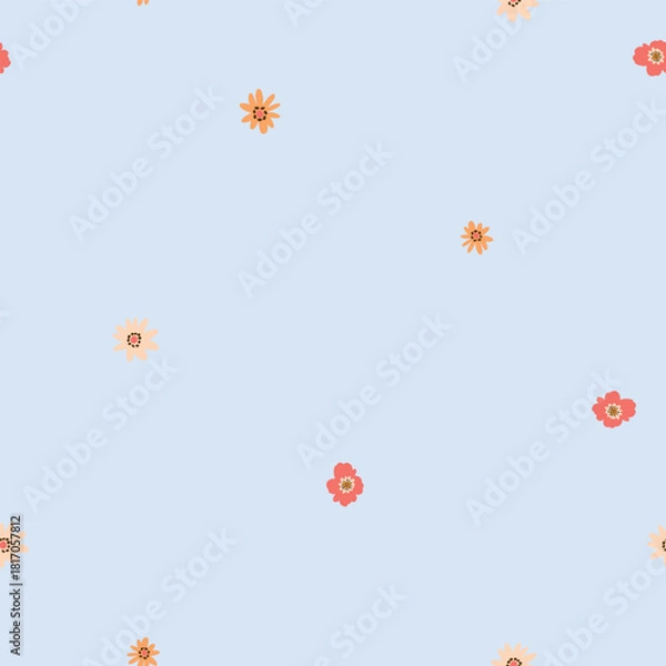 Obraz Easter Vector Patterns Spring Baskets Eggs Floral Wreath Flowers Seamless Designs