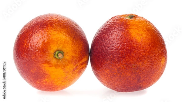 Fototapeta Red oranges isolated on white background.