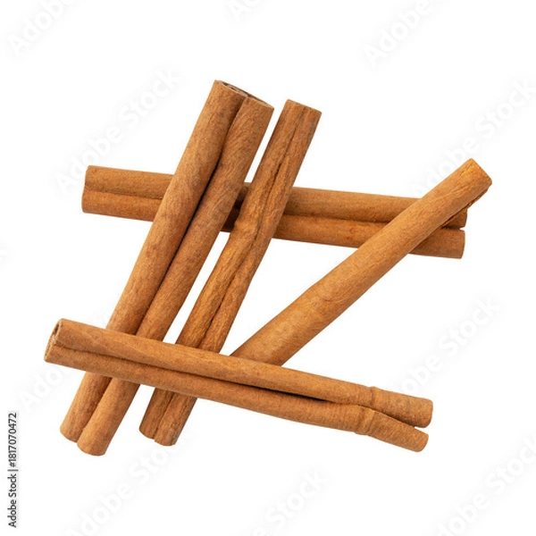 Fototapeta Cinnamon sticks isolated on transparent background