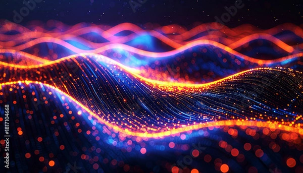 Obraz Glowing Digital Waves