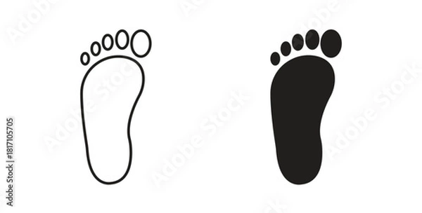 Fototapeta Footprint icon symbol. Vector EPS 10. line and glyph icon