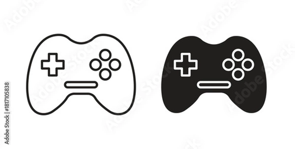 Obraz Game controller icon symbol. Vector EPS 10. line and glyph icon