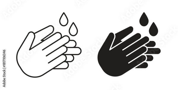 Obraz Handwashing icon symbol. Vector EPS 10. line and glyph icon