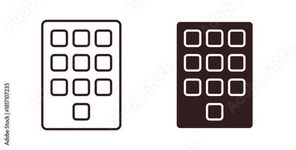 Obraz Keypad icon symbol. Vector EPS 10. line and glyph icon