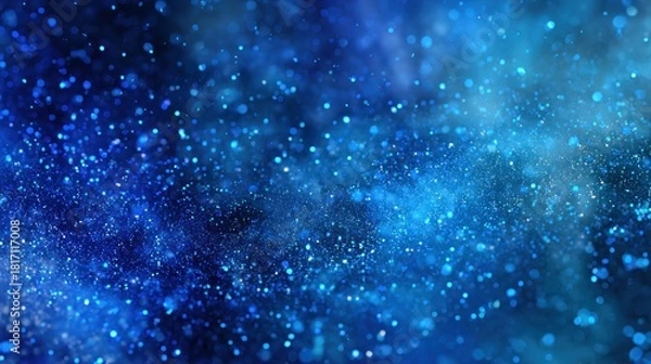 Fototapeta Abstract background of blue and white particles with glowing effect