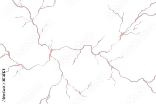Obraz Seamless Abstract Biological Vascular Vein or Root Network Pattern with Transparent Background