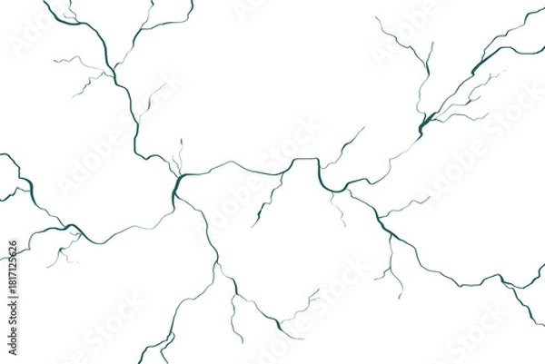 Obraz Seamless Abstract Vector Crack Texture or Vein Pattern with Transparent Background