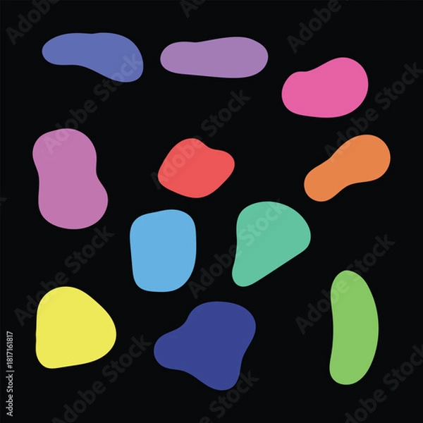Obraz Colorful Abstract Blob Shapes Vector Background.