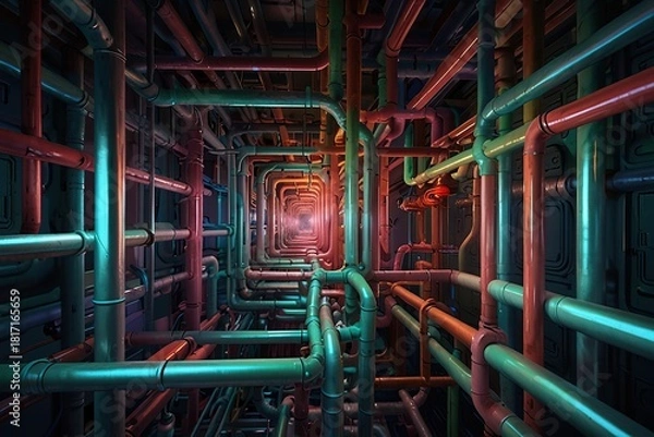 Fototapeta Abstrack colorfull pipe background 