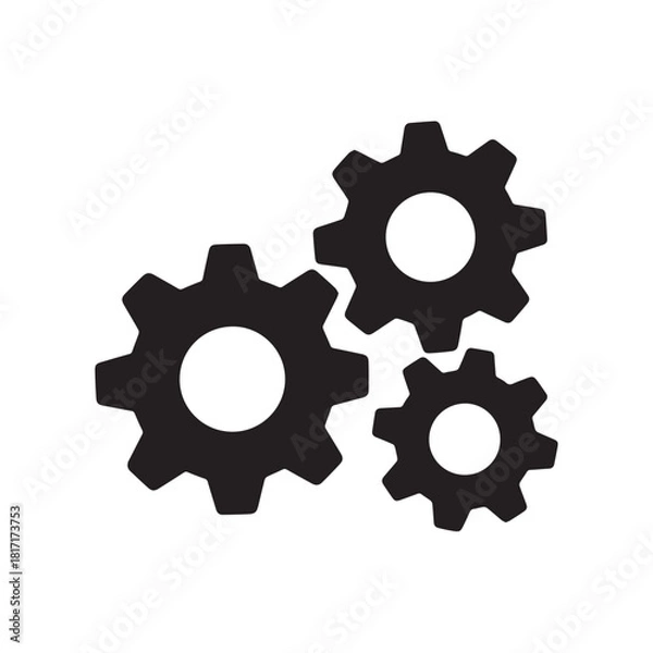 Obraz gear three interlocking gears vector settings icon symbol
