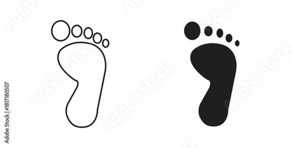 Fototapeta Footprint icon concept set. Simple icon collection