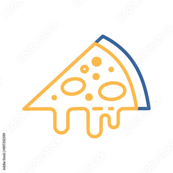 Obraz Delicious Hot Cheese Pizza Slice Icon