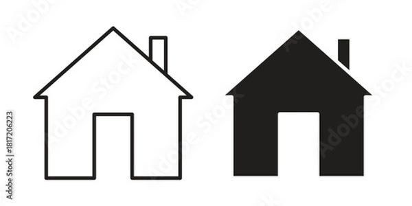Fototapeta House icon set. Outline symbol editable.
