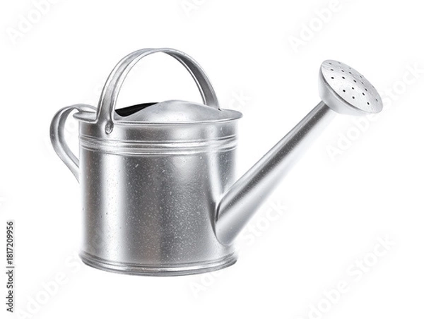 Obraz Silver metal watering can for garden use, perfect for plants indoors and outdoors