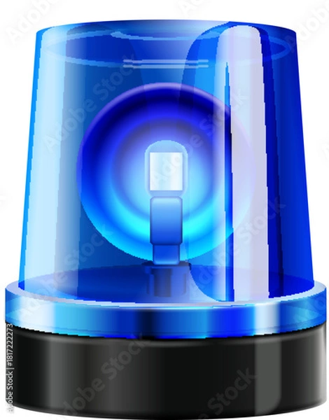 Obraz A blue and black police light with a blue bulb