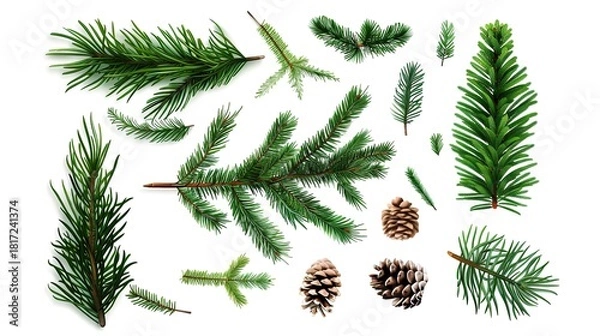 Obraz Pine_branch_Christmas_element_material