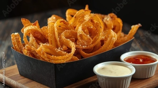 Obraz fried onion rings in breadcrumbs