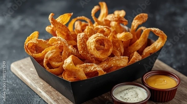 Obraz fried onion rings in breadcrumbs
