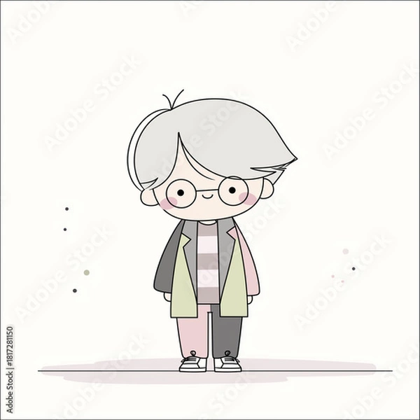 Obraz K-popボーイズグループアイドルちびキャラ