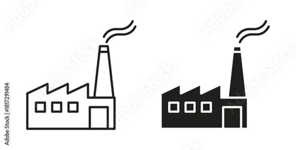 Fototapeta Industry icon in doodle and stroke style.