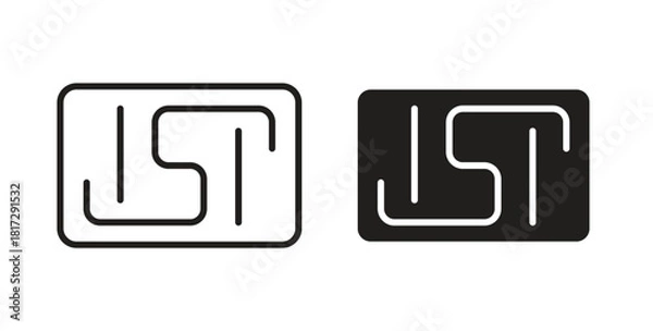 Fototapeta ISI mark icon in doodle and stroke style.