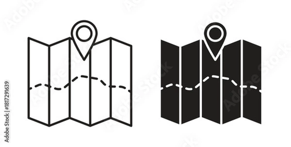 Fototapeta Journey icon in doodle and stroke style.