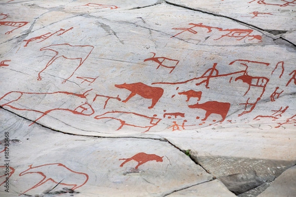 Obraz prehistoric rock carving