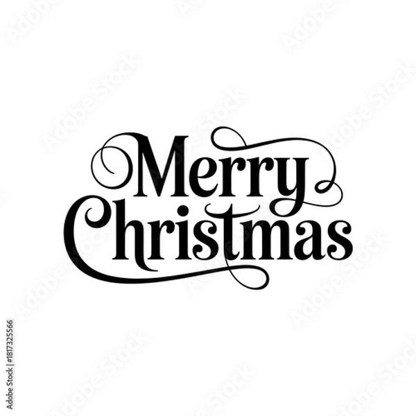Fototapeta Merry Christmas Greeting Message Lettering