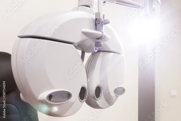 Obraz the office of the eye doctor. automatic lenses for the selection of lenses.