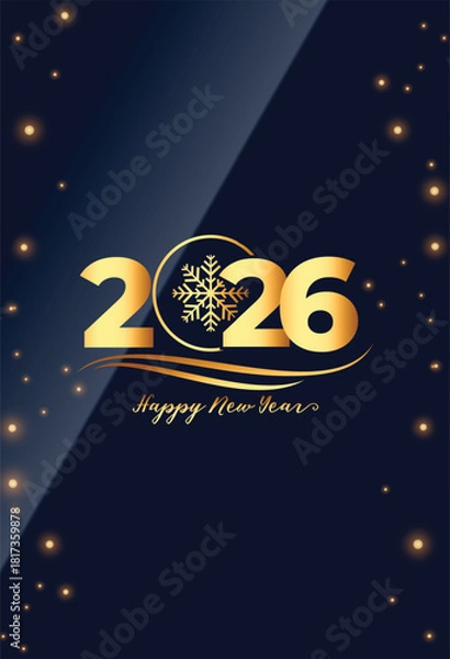 Obraz happy new year 2026 poster with glossy effect