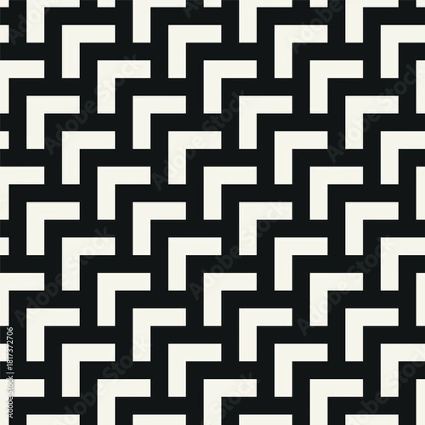 Obraz Vector seamless pattern. Modern stylish texture. Repeating geometric background with bold zigzag. Classic simple chevron.