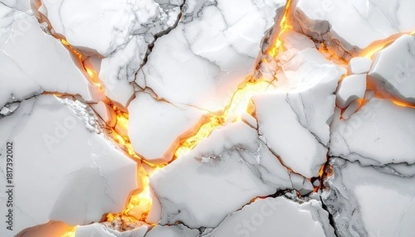 Obraz Abstract Marble Texture with Fiery Golden Veins.