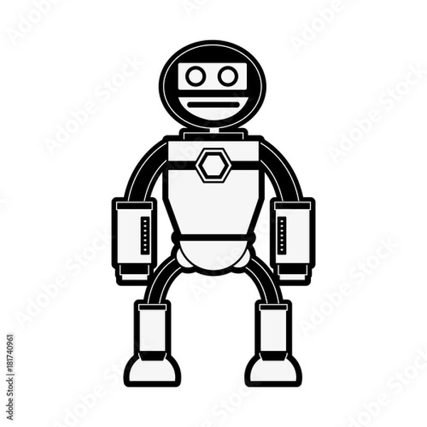 Fototapeta Cute robot cartoon