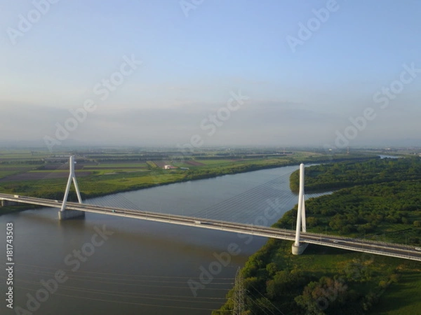 Obraz 江別　美原大橋　空撮