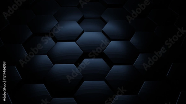 Obraz Black and Blue Hexagonal Pattern Background