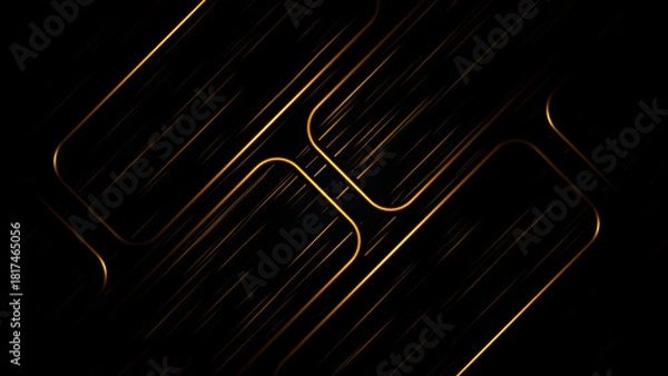 Obraz Black Background with Gold Geometric Lines