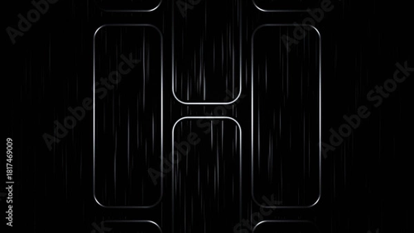 Obraz Metal Dark Square line on dark black background