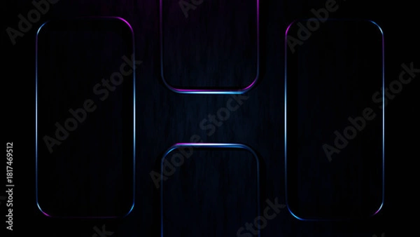 Obraz Stylized Geometric Design with Neon Light Effects